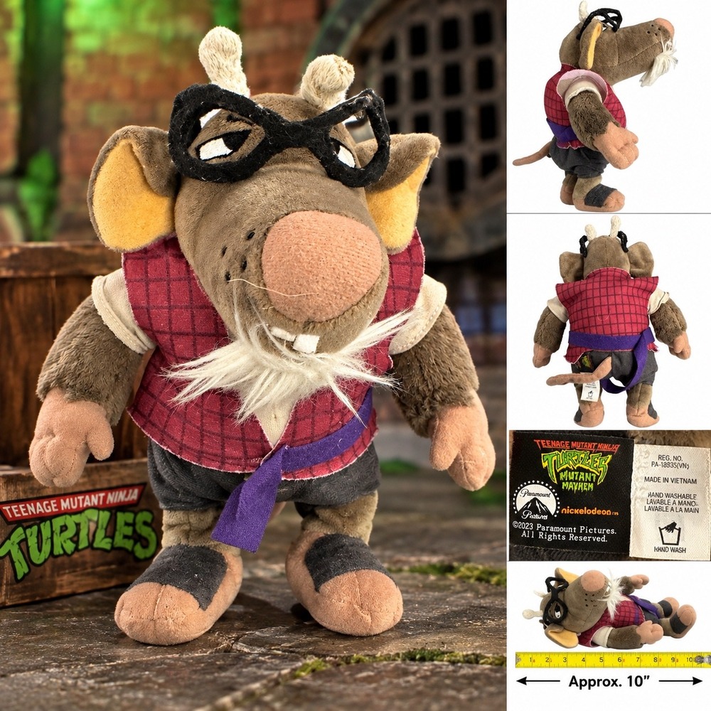 TMNT Mutant Mayhem Master Splinter Plush 10 Inch Nickelodeon 2023 Movie Toy